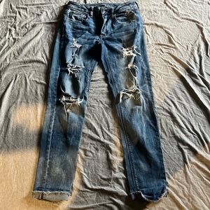 American Eagle high rise, distressed, stretch, jeans